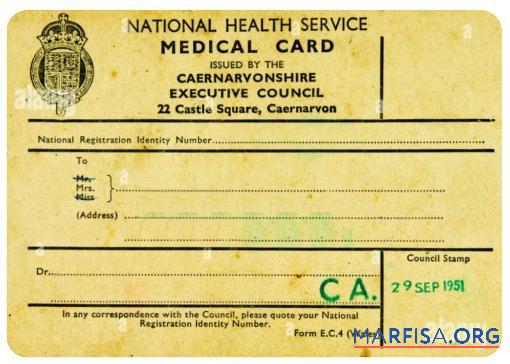 Blank UK Wales medical card template